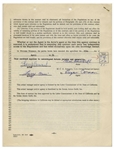 The Three Stooges Signed Agency Contract From 1951, With Shemp's Signature
